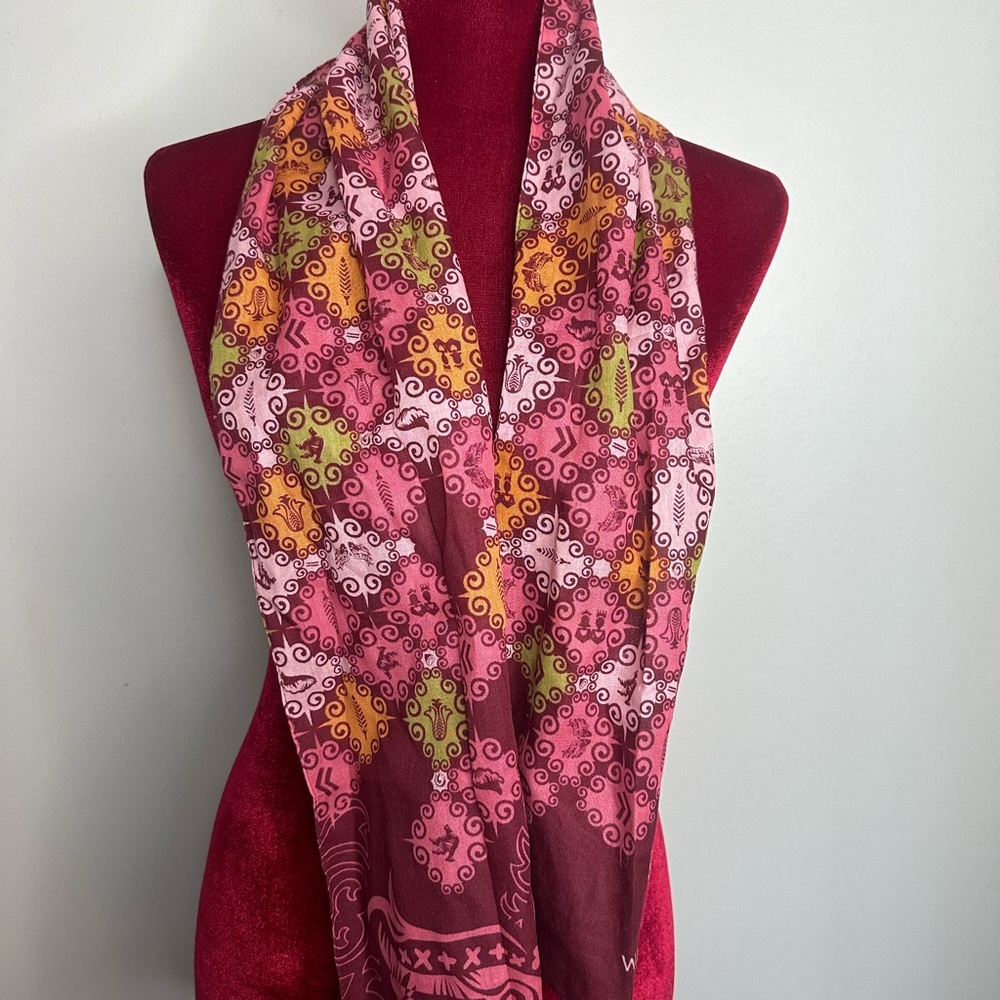 Green, red, pink scarf